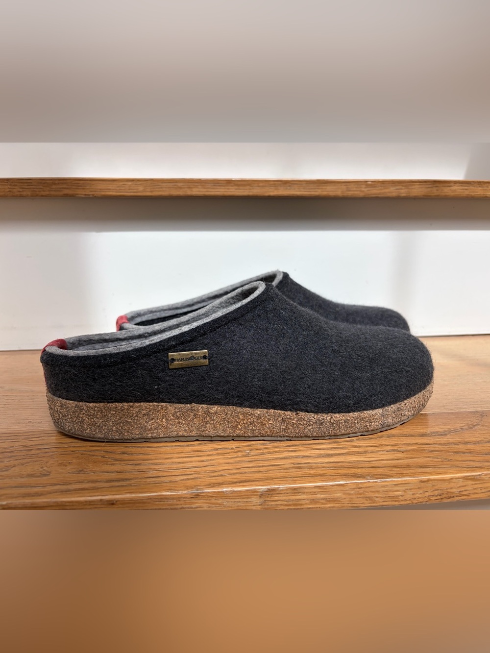 Haflinger Grizzly Kris Wool Felt Clogs Mules Charcoal Gray Size 45 / US Men's 12